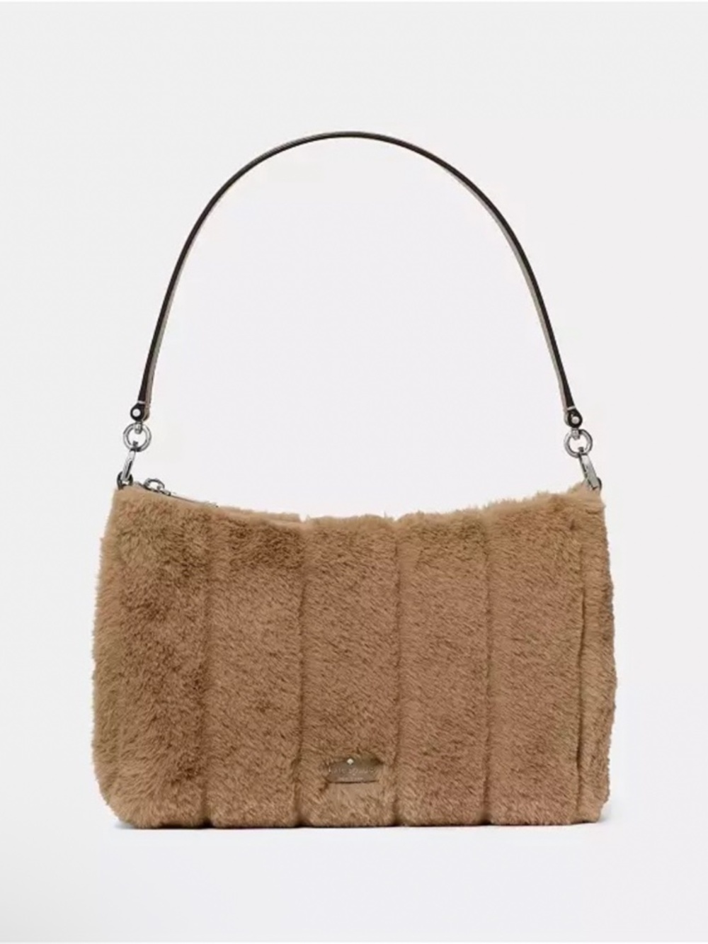 Kate Spade Margot Faux Fur Medium Shoulder Bag Natural